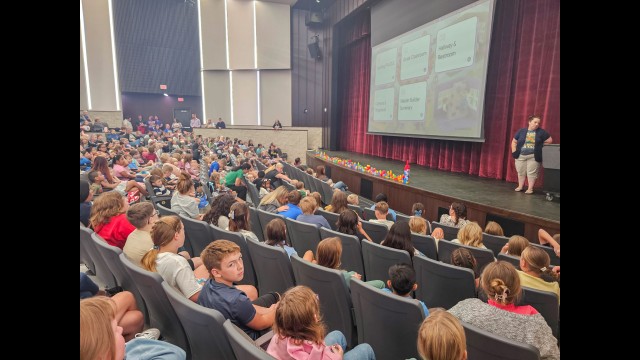 Students took part in a first day of school assembly to get ready for the year and got to experience the brand new auditorium!. (Submitted photo)